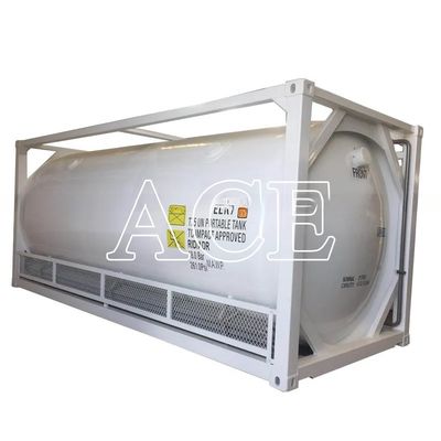 20トン容量 20フィート長輸送コンテナ ASME 標準 UN T75 ISO 調節可能および輸送のための冷凍液化ガスタンク