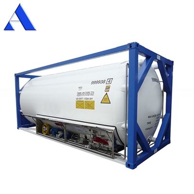 20トン容量 20フィート長輸送コンテナ ASME 標準 UN T75 ISO 調節可能および輸送のための冷凍液化ガスタンク