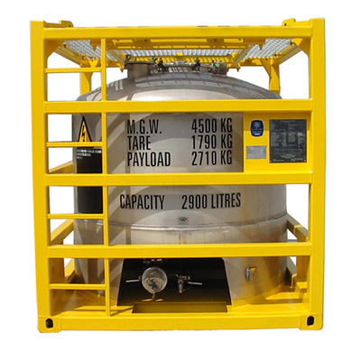 2900L-5000L 容量 リフティングフレーム付き垂直オフショアタンク コンテナ 溶接シーム 酸浄化と消化仕上げ