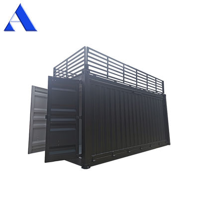プロのカスタマイズされた側開口 20フィート 輸送コンテナ コーヒーショップ ファストフードショップ 梯子とトップセキュリティレール
