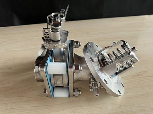 ISOタンクコンテナ 部品 3 インチ 45 度 下部放出とサンプルバルブ 圧力計 1.4''BSP 0-40 bar