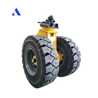 輸送コンテナの移動のための頑丈で耐久性のある重用形ゴムタイヤローラーH x L 550 X 500MM